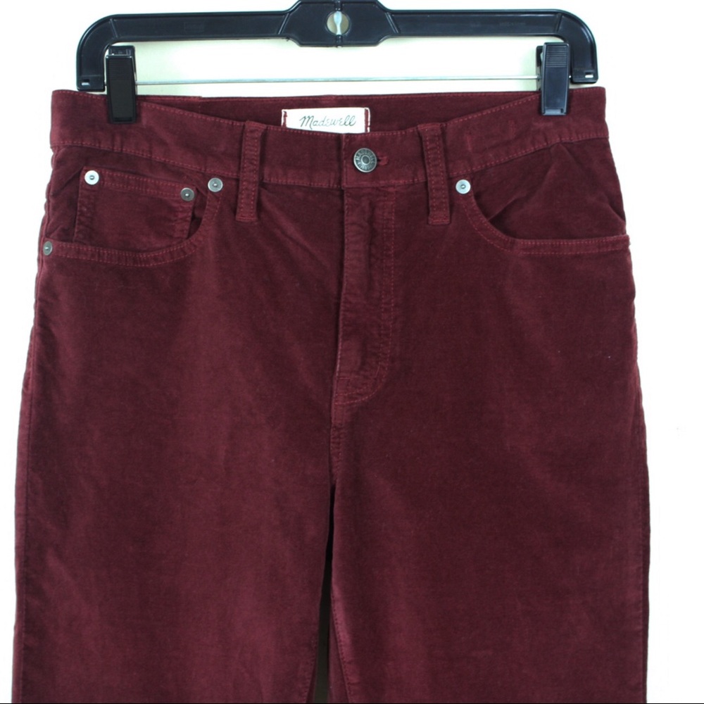 Madewell Cali Demi-Boot Burgundy Corduroy Pants - Picture 3 of 7